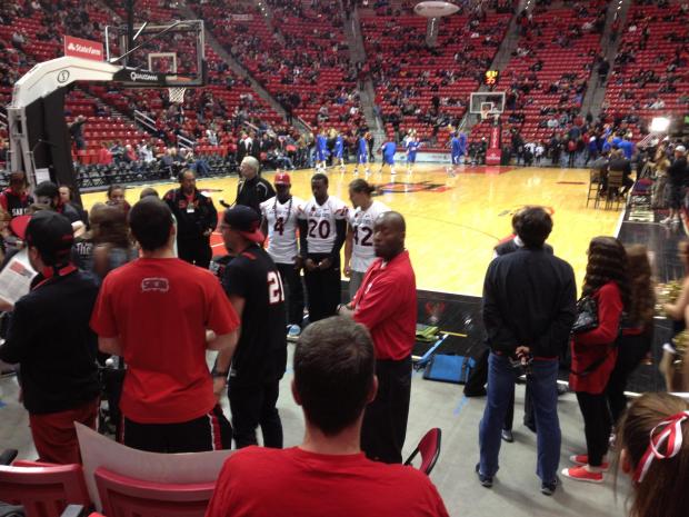 Adam Muema, Nat Berhe and Jake Fely leading the I Believe Chant. 