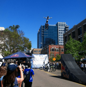 Photo Credit: Ikaika Louis FMX Freestyle Motocross Demo at Petco Park for Padres Opening Day.