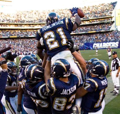 The San Diego Chargers clinch the 2006 AFC West Championship on December 10, 2006 by beating the Denver Broncos 48-20 at Qualcomm Stadium.